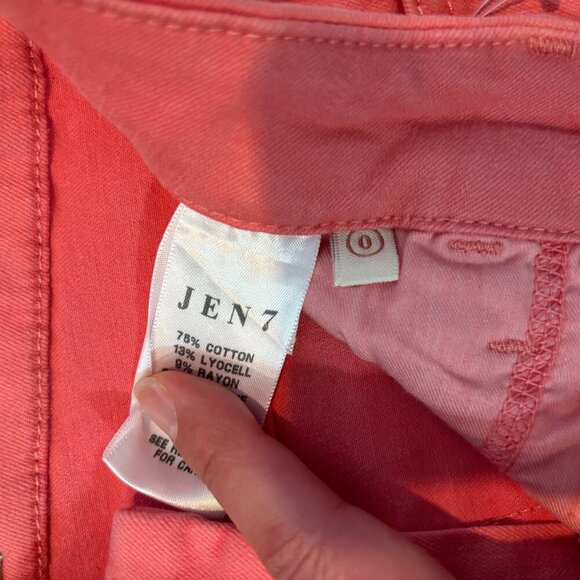 Jen 7 by 7 for all Mankind Ankle Skinny Jeans in Coral Pink - Size 0 - NWOT - Picture 5 of 15
